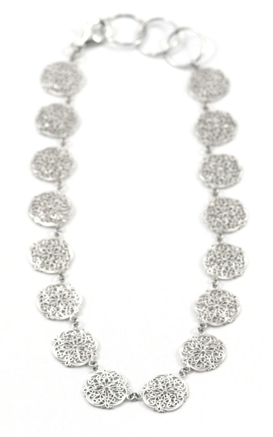 Filigree necklace with round stations.