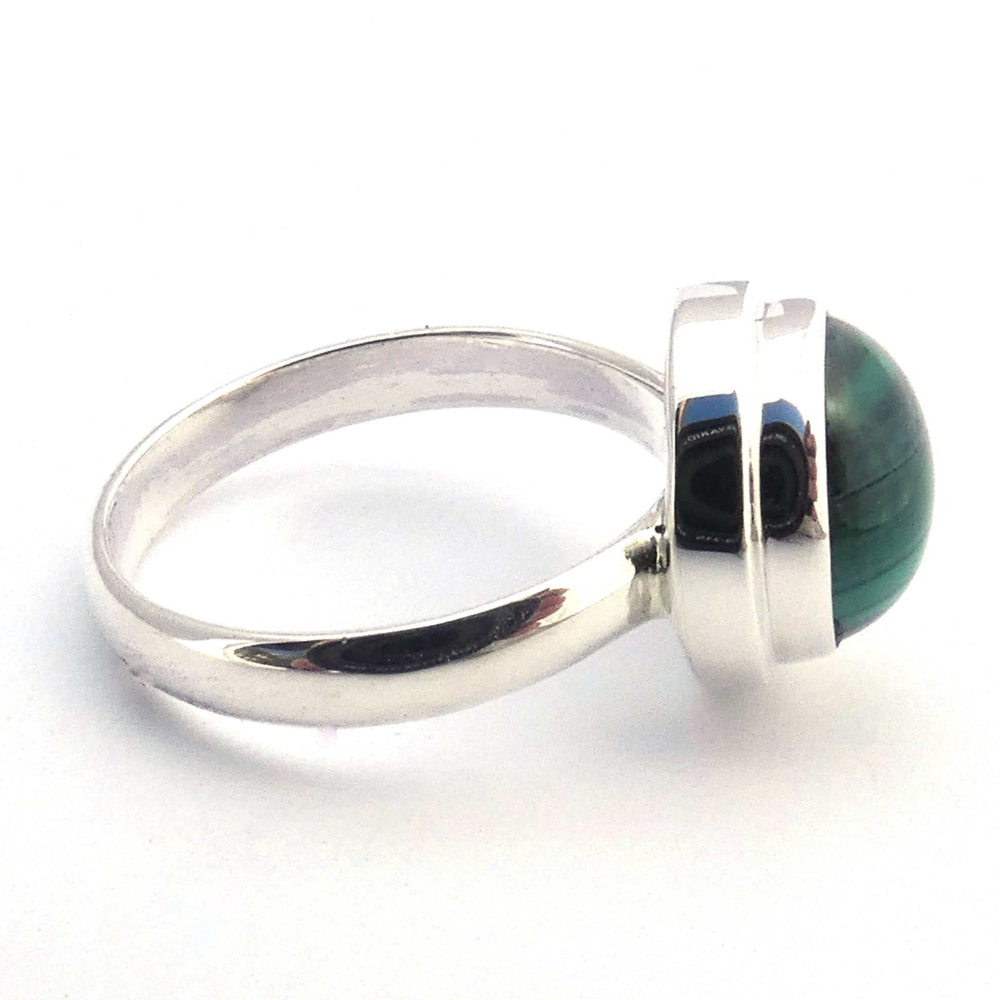 Sterling silver ring with malachite.