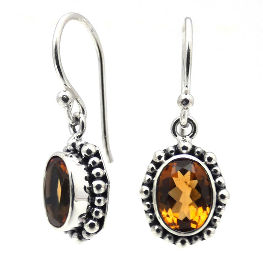 E004CT LIMITED .925 Sterling Silver Earrings with Citrine Gemstones