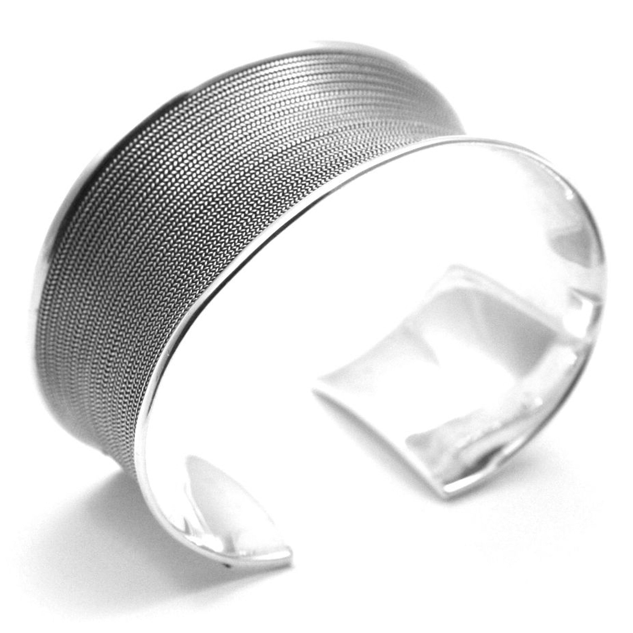 Sterling Silver Bali Mesh Cuff on sale Bracelet