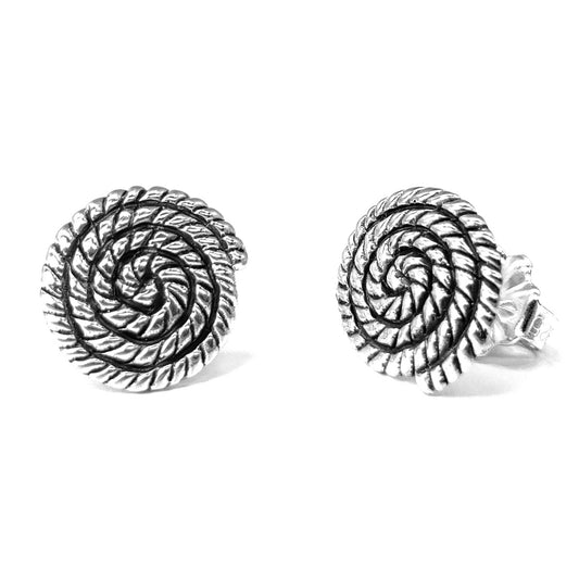 Sterling silver spiral earrings.