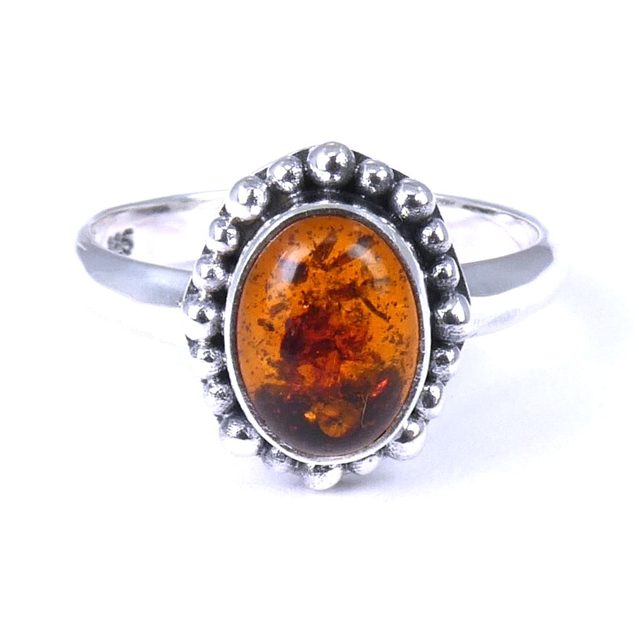 Sterling Silver Royal King Crown Ring,Fossil Insect Ring,Ant Amber Ring,Ant  Fossil Amber Stone Ring,Bug Fossil Ring,Silver Amber Stone Ring - Rings