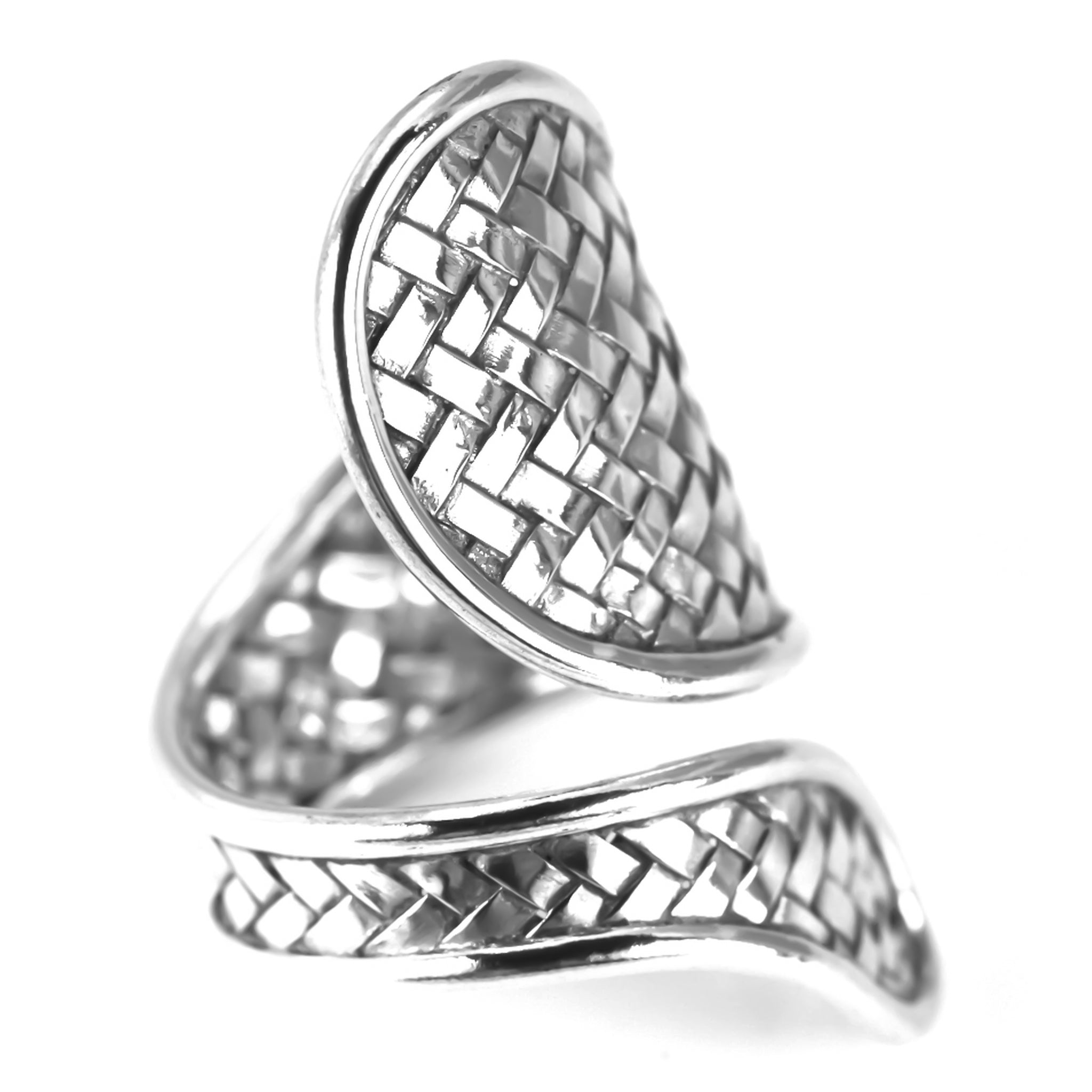 *NEW 925 2024 Silver Weave Resizable Ring