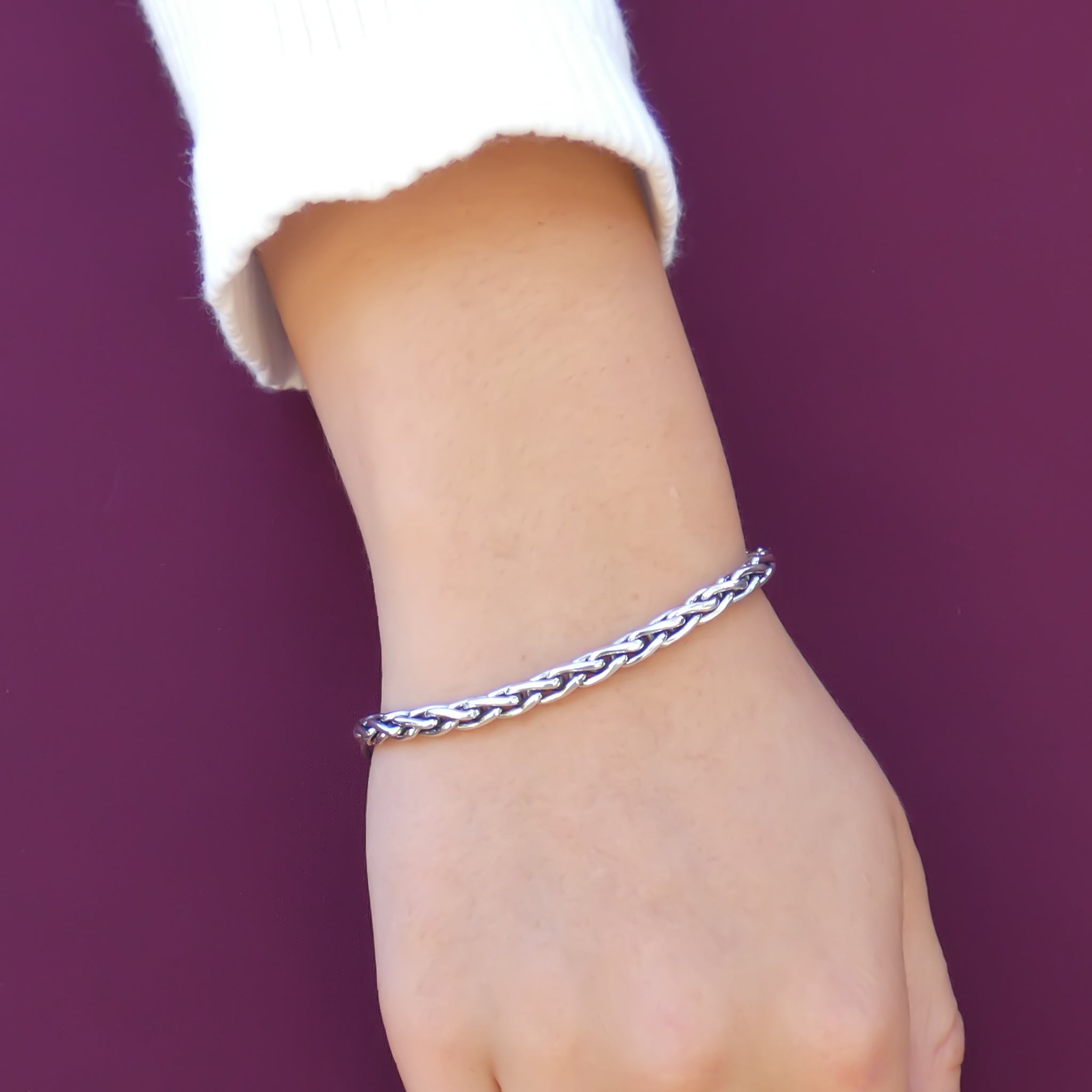 Sterling silver wheat chain outlet bracelet